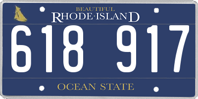RI license plate 618917