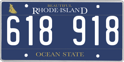RI license plate 618918