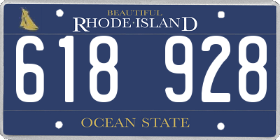 RI license plate 618928