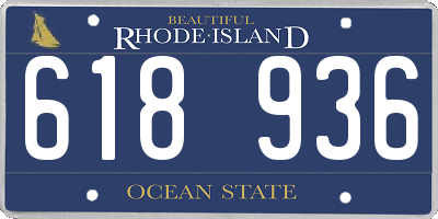 RI license plate 618936