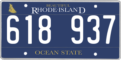 RI license plate 618937