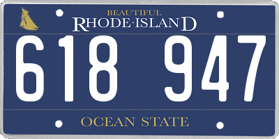 RI license plate 618947