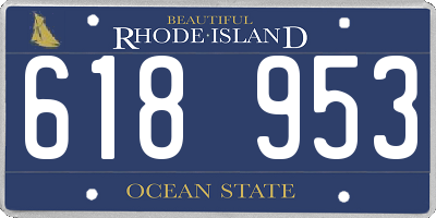 RI license plate 618953