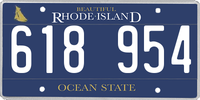 RI license plate 618954