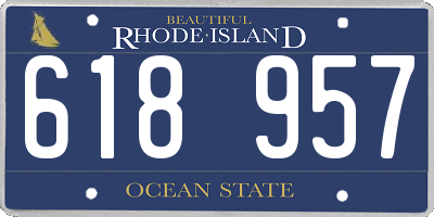 RI license plate 618957
