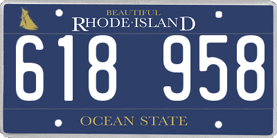 RI license plate 618958