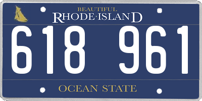 RI license plate 618961
