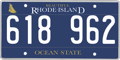 RI license plate 618962