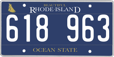 RI license plate 618963