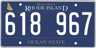 RI license plate 618967