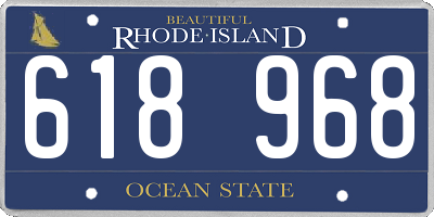 RI license plate 618968