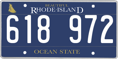 RI license plate 618972