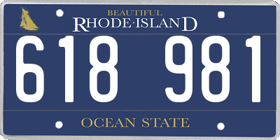 RI license plate 618981