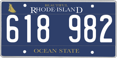 RI license plate 618982