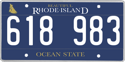 RI license plate 618983