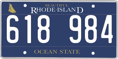 RI license plate 618984