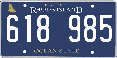RI license plate 618985