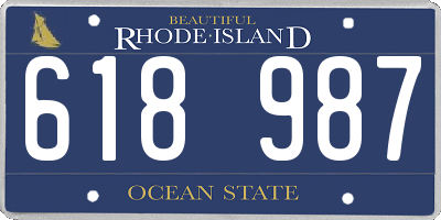 RI license plate 618987