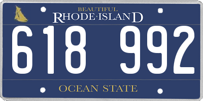RI license plate 618992