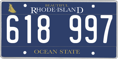 RI license plate 618997