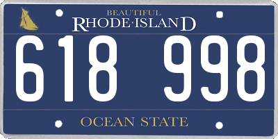 RI license plate 618998