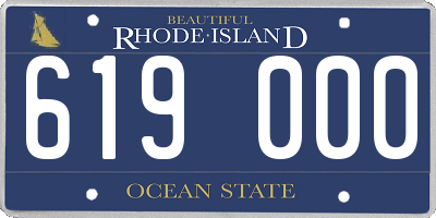 RI license plate 619000