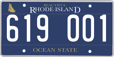 RI license plate 619001