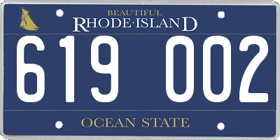 RI license plate 619002