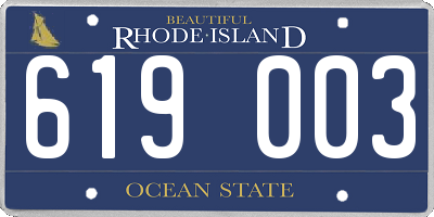 RI license plate 619003