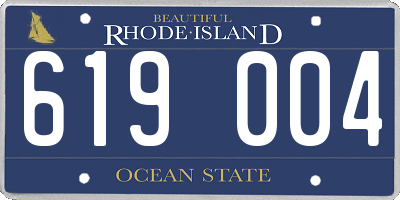 RI license plate 619004