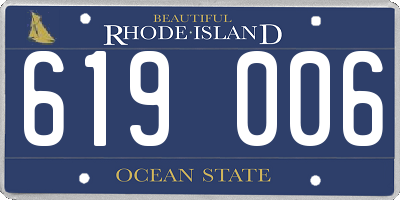 RI license plate 619006