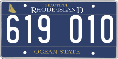 RI license plate 619010