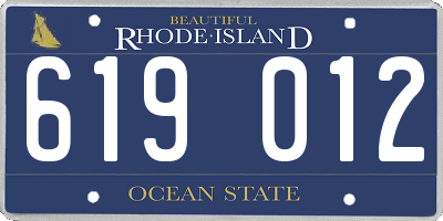 RI license plate 619012
