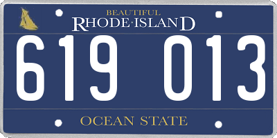 RI license plate 619013