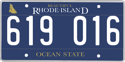 RI license plate 619016