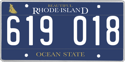 RI license plate 619018
