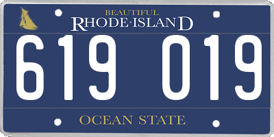 RI license plate 619019