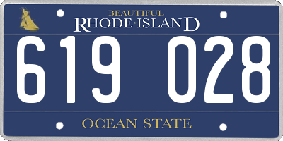 RI license plate 619028
