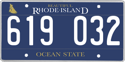 RI license plate 619032