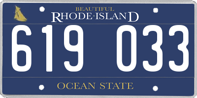 RI license plate 619033