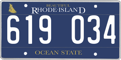 RI license plate 619034