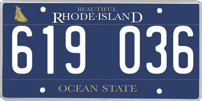 RI license plate 619036