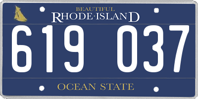 RI license plate 619037