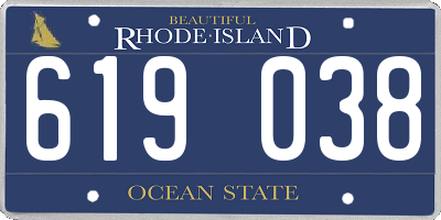 RI license plate 619038