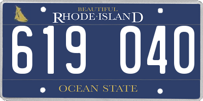 RI license plate 619040
