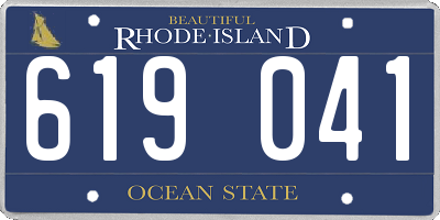 RI license plate 619041