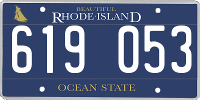 RI license plate 619053