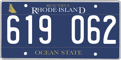 RI license plate 619062