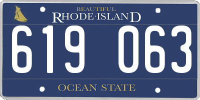 RI license plate 619063