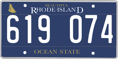 RI license plate 619074